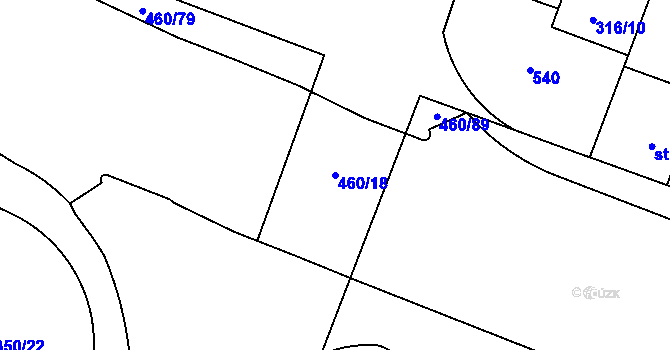 Parcela st. 460/18 v KÚ Povel, Katastrální mapa