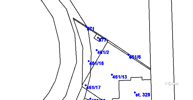 Parcela st. 461/2 v KÚ Povel, Katastrální mapa