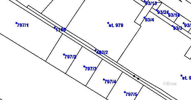 Parcela st. 482/2 v KÚ Povel, Katastrální mapa