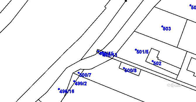 Parcela st. 496/15 v KÚ Povel, Katastrální mapa
