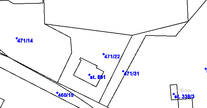 Parcela st. 471/22 v KÚ Povel, Katastrální mapa