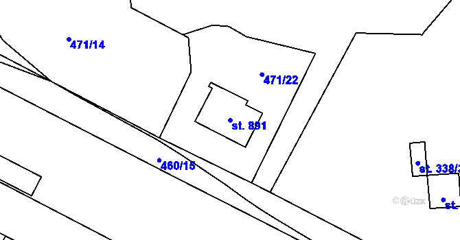 Parcela st. 891 v KÚ Povel, Katastrální mapa