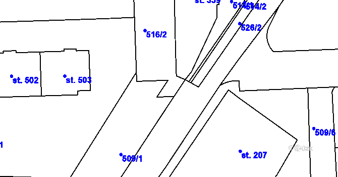 Parcela st. 509/2 v KÚ Povel, Katastrální mapa