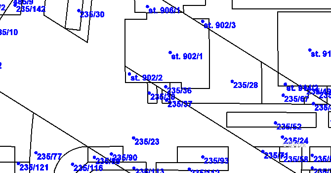 Parcela st. 235/36 v KÚ Povel, Katastrální mapa