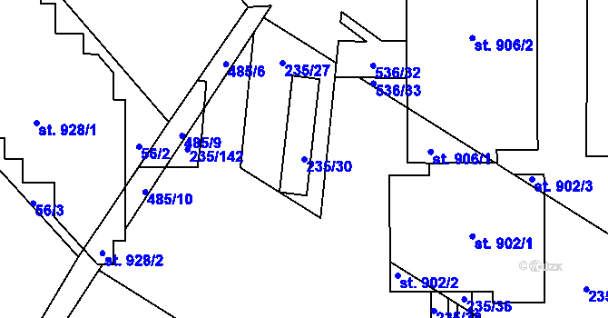 Parcela st. 235/30 v KÚ Povel, Katastrální mapa