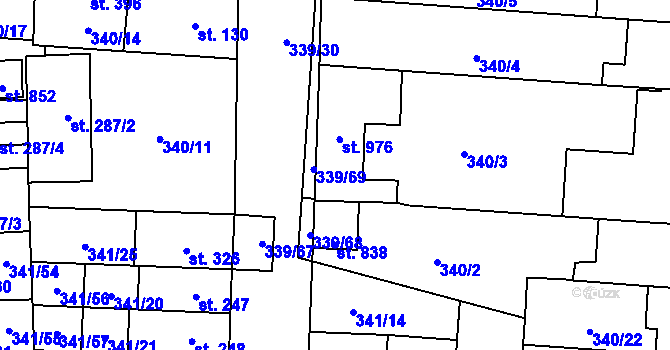 Parcela st. 854 v KÚ Povel, Katastrální mapa