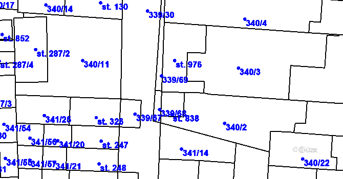 Parcela st. 855 v KÚ Povel, Katastrální mapa