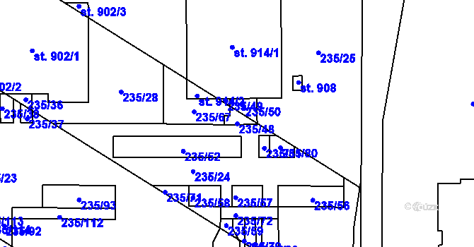 Parcela st. 235/48 v KÚ Povel, Katastrální mapa