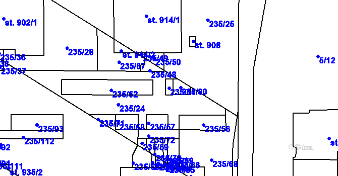 Parcela st. 235/51 v KÚ Povel, Katastrální mapa