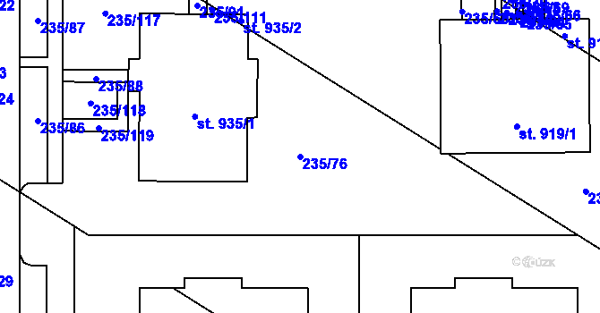 Parcela st. 235/76 v KÚ Povel, Katastrální mapa