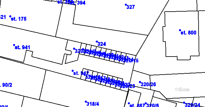 Parcela st. 320/11 v KÚ Povel, Katastrální mapa