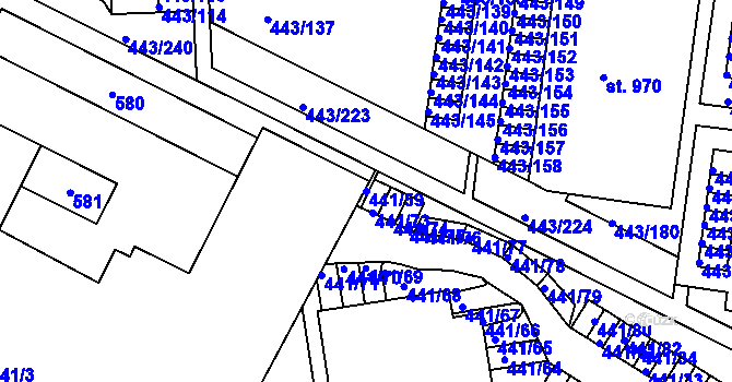 Parcela st. 441/59 v KÚ Povel, Katastrální mapa