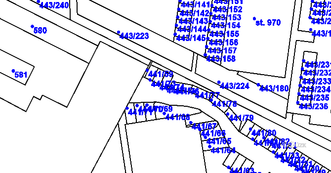 Parcela st. 441/75 v KÚ Povel, Katastrální mapa