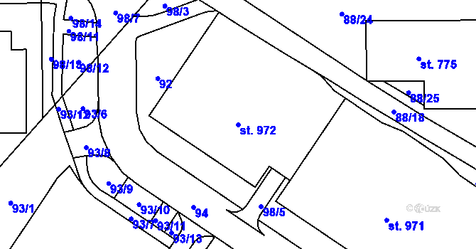 Parcela st. 972 v KÚ Povel, Katastrální mapa