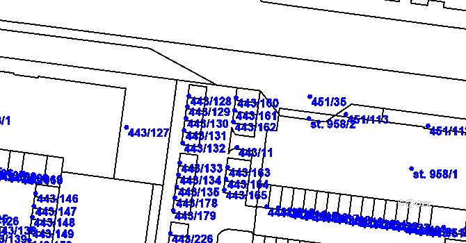 Parcela st. 443/162 v KÚ Povel, Katastrální mapa