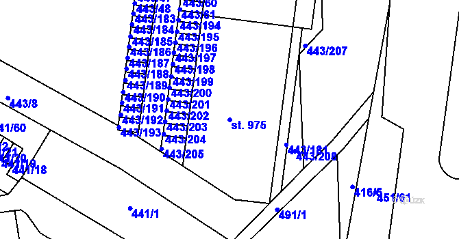 Parcela st. 975 v KÚ Povel, Katastrální mapa