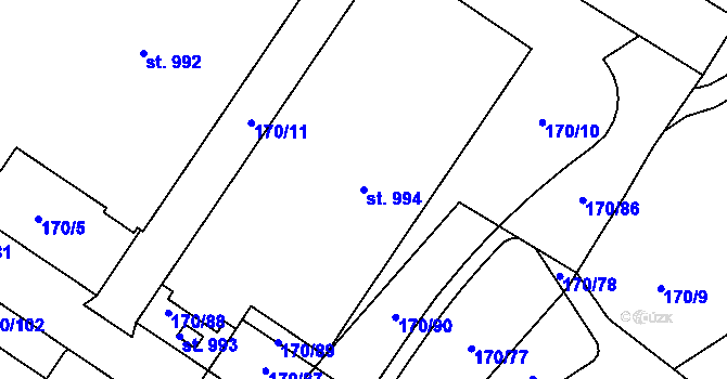 Parcela st. 994 v KÚ Povel, Katastrální mapa