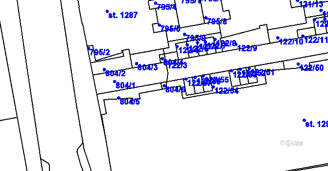 Parcela st. 804/6 v KÚ Nové Sady u Olomouce, Katastrální mapa