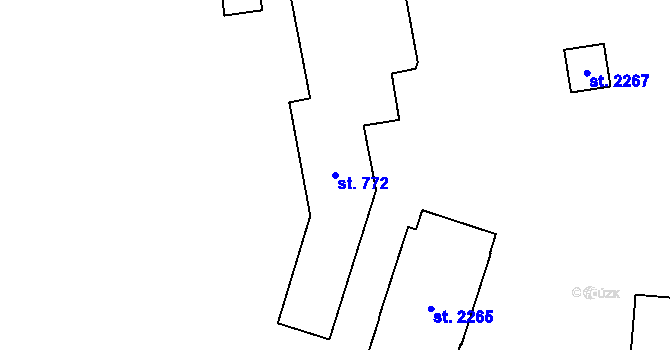 Parcela st. 772 v KÚ Hodolany, Katastrální mapa