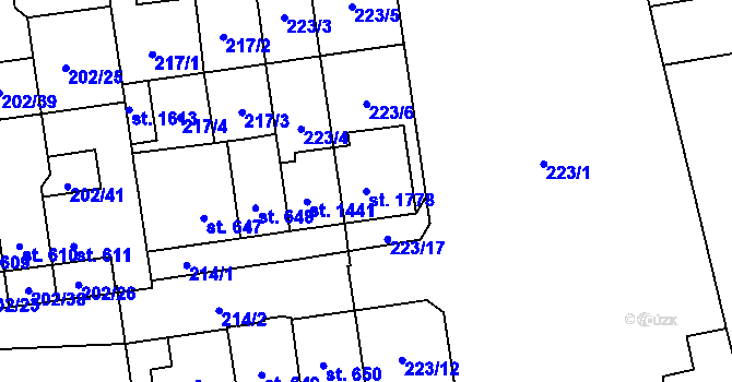 Parcela st. 1778 v KÚ Hodolany, Katastrální mapa