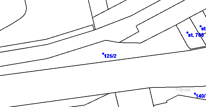 Parcela st. 125/2 v KÚ Hodolany, Katastrální mapa