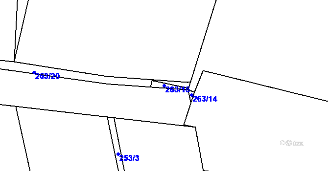 Parcela st. 263/15 v KÚ Hodolany, Katastrální mapa