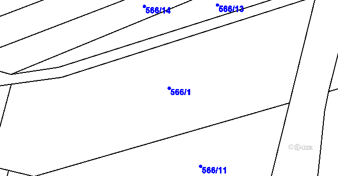 Parcela st. 566/1 v KÚ Hodolany, Katastrální mapa