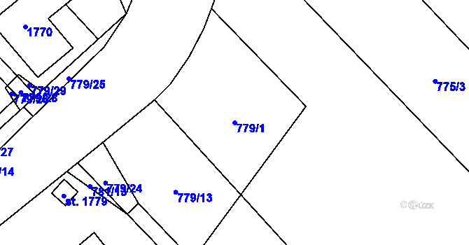 Parcela st. 779/1 v KÚ Hodolany, Katastrální mapa