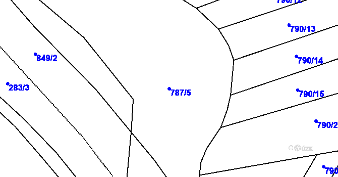 Parcela st. 787/5 v KÚ Hodolany, Katastrální mapa
