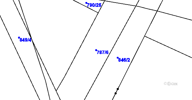 Parcela st. 787/6 v KÚ Hodolany, Katastrální mapa