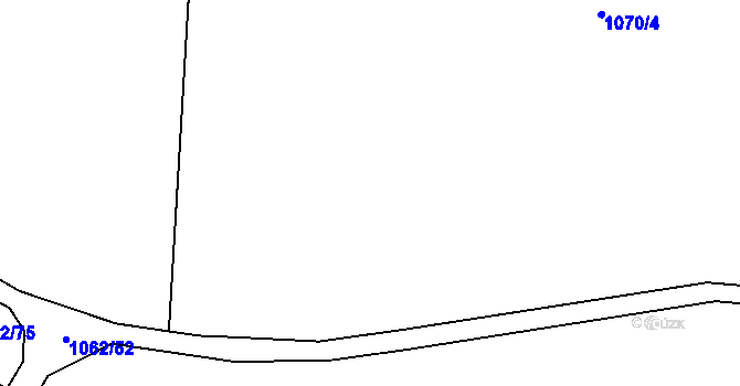 Parcela st. 1053/1 v KÚ Hodolany, Katastrální mapa