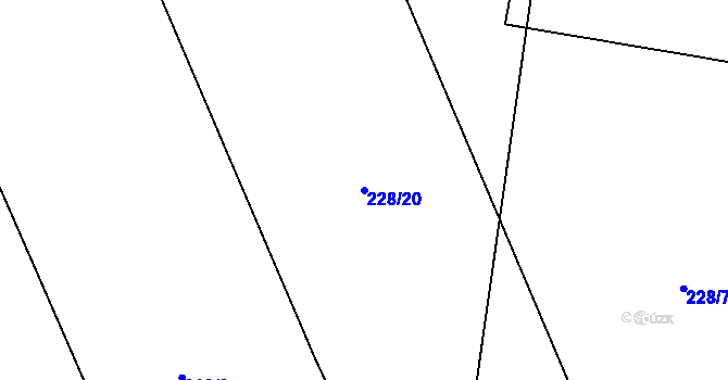 Parcela st. 228/20 v KÚ Hodolany, Katastrální mapa