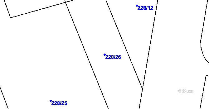 Parcela st. 228/26 v KÚ Hodolany, Katastrální mapa