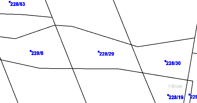 Parcela st. 228/29 v KÚ Hodolany, Katastrální mapa