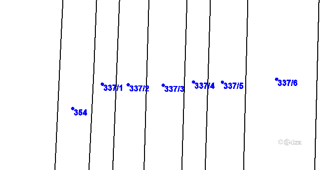 Parcela st. 337/3 v KÚ Hodolany, Katastrální mapa