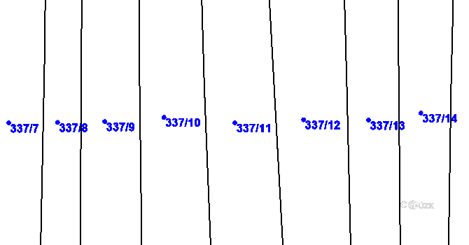 Parcela st. 337/11 v KÚ Hodolany, Katastrální mapa