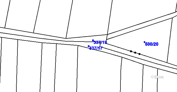 Parcela st. 337/17 v KÚ Hodolany, Katastrální mapa