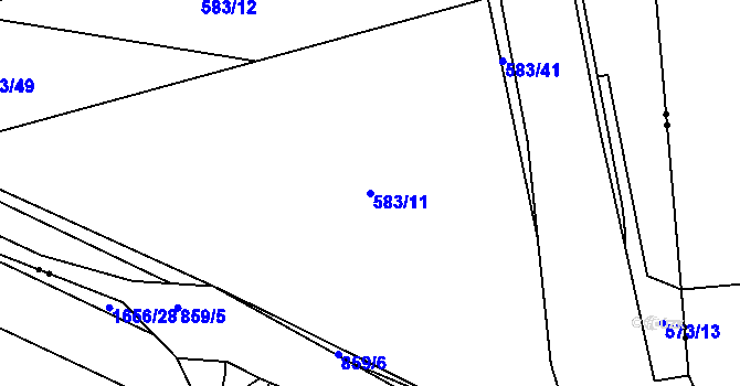 Parcela st. 583/11 v KÚ Hodolany, Katastrální mapa