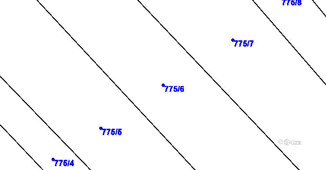 Parcela st. 775/6 v KÚ Hodolany, Katastrální mapa