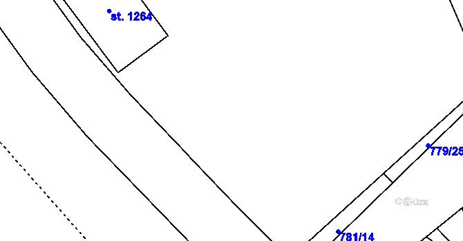 Parcela st. 781/10 v KÚ Hodolany, Katastrální mapa