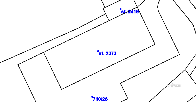 Parcela st. 2373 v KÚ Hodolany, Katastrální mapa
