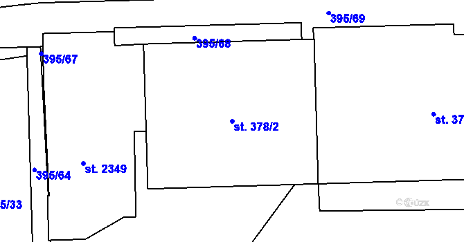 Parcela st. 378/2 v KÚ Hodolany, Katastrální mapa