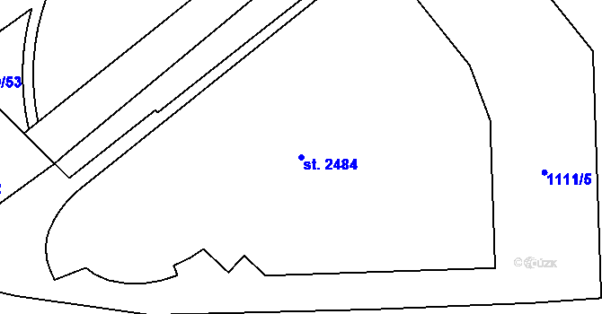 Parcela st. 2484 v KÚ Hodolany, Katastrální mapa