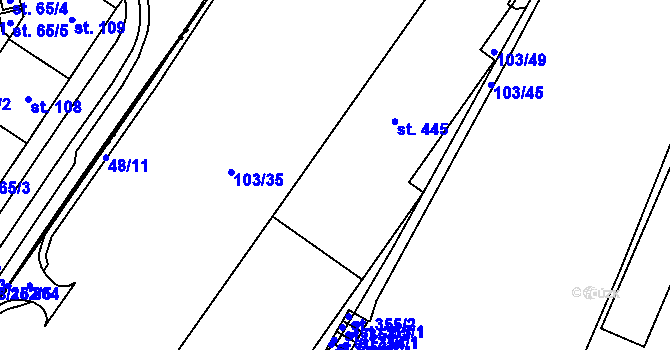 Parcela st. 66 v KÚ Bělidla, Katastrální mapa