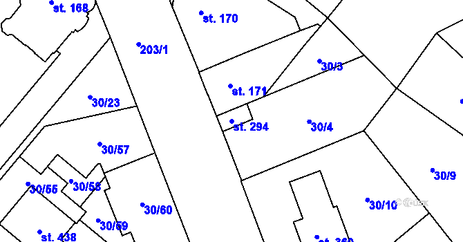 Parcela st. 294 v KÚ Bělidla, Katastrální mapa