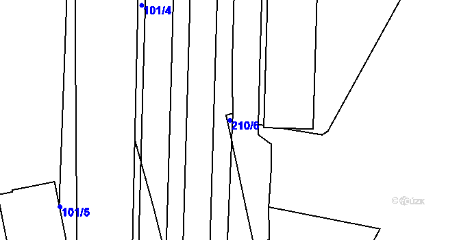 Parcela st. 210/6 v KÚ Bělidla, Katastrální mapa