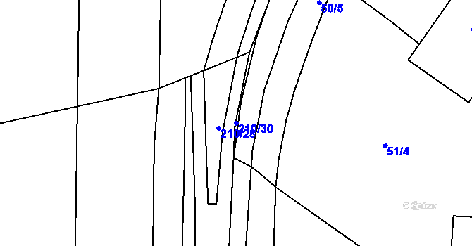 Parcela st. 210/30 v KÚ Bělidla, Katastrální mapa