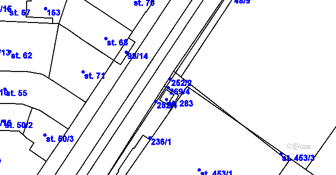 Parcela st. 269/4 v KÚ Bělidla, Katastrální mapa