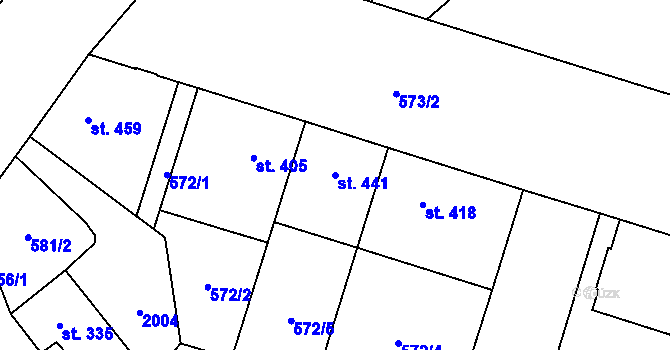Parcela st. 441 v KÚ Chválkovice, Katastrální mapa