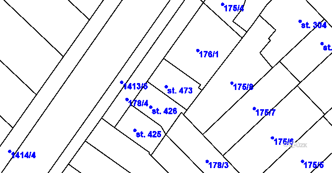 Parcela st. 473 v KÚ Chválkovice, Katastrální mapa
